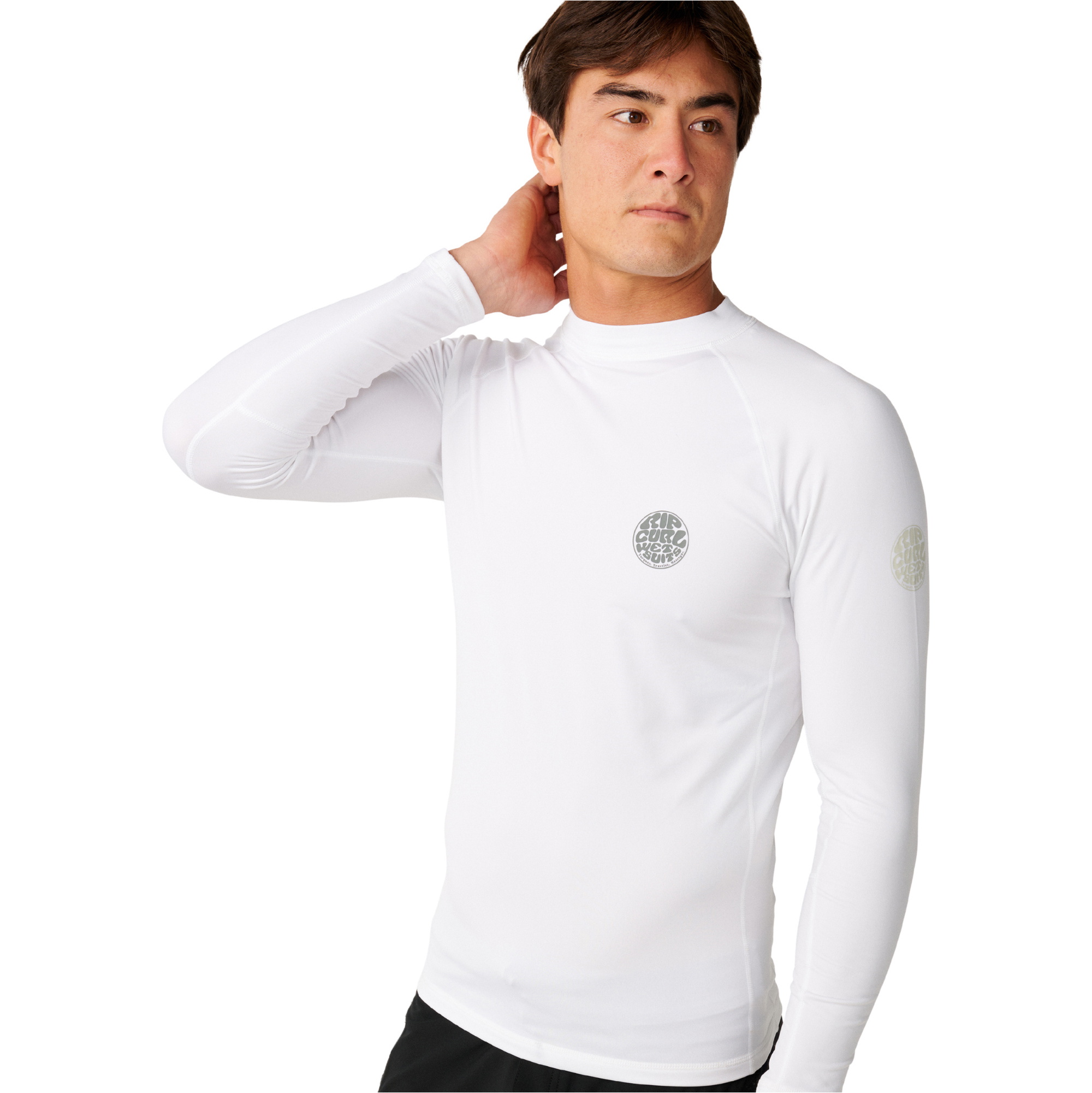 2026 Rip Curl Mens Icons UPF Brushed Long Sleeve Rash Vest 196MRV - White